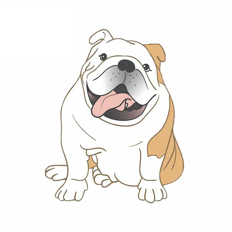 

Cartoon English Bulldog Car Sticker Accessories Car Window Car Styling Decal PVC 13cmX11cm