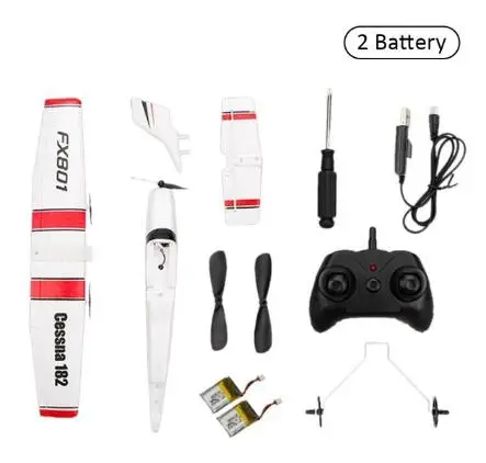 2 batteries DIY Радиоуправляемый игрушечный самолёт EPP для рукоделия, Электрический Открытый пульт дистанционного управления, планер, FX-801, пульт дистанционного управления, самолет DIY, самолет с фиксированным крылом - Цвет: 2 batteries