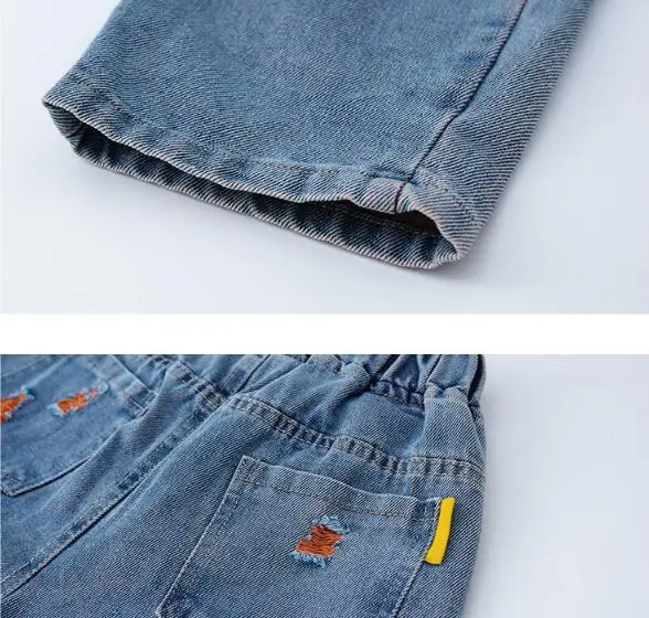 

Cultiseed Girls Letter Print Ripped Hole Denim Jeans Pants Trousers Big Children Girl High Waist Loose Casual Jeans Kids Pants