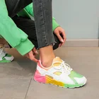 Женские кроссовки для бега, повседневные сетчатые кроссовки карамельных цветов с градиентным переходом цвета, обувь на платформе, размеры 40, 41, 42, лето 2021
