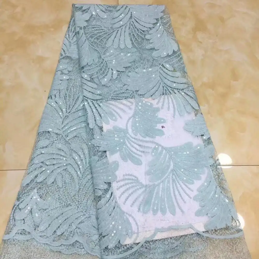 2019 Latest French Laces Fabrics High Quality Sequins Tulle African Lace Fabric For Wedding Nigerian Material 5 Yards | Дом и сад