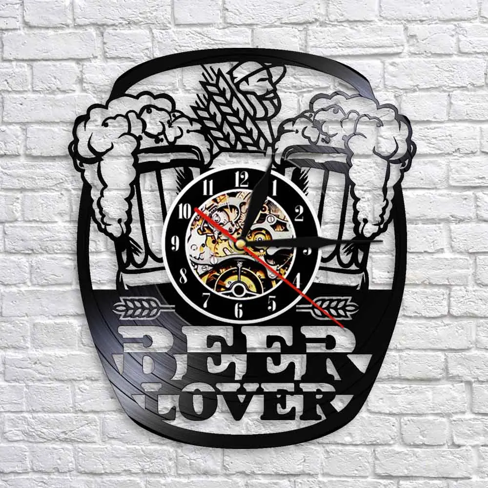 Кружка из пены для пива паба настенные часы ура спиртовая Виниловая пластинка