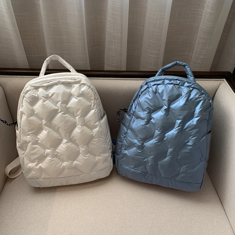 

2020 Winter New!! Queenie Boom Fashion Space Cotton Quilted Backpack Shoulder Bag Unisex Large Capacity Waterproof Business Back