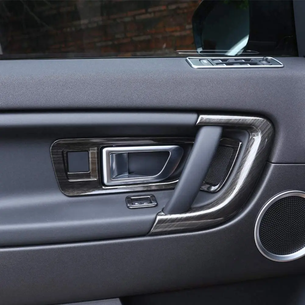 ABS plastic Interior Door Handle Trim Frame Cover for Land Rover Discovery Sport 2015 2016 2017 Black Ash Wood | Автомобили и