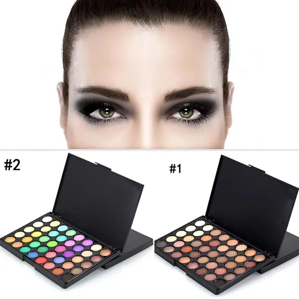 Палитра теней для век 40 цветов матовые блестящие тени дымчатый/теплый цвет