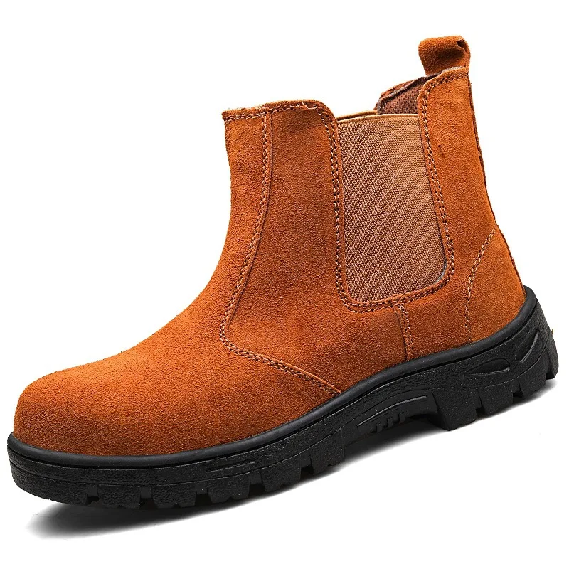 Ботинки Челси мужские большого размера повседневные рабочие ботинки со стальным