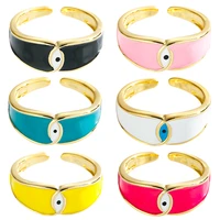 evil blue eye gothic rings for women colorful boho enamel bohemian copper rings wedding party fashion jewelry trend ring 2021