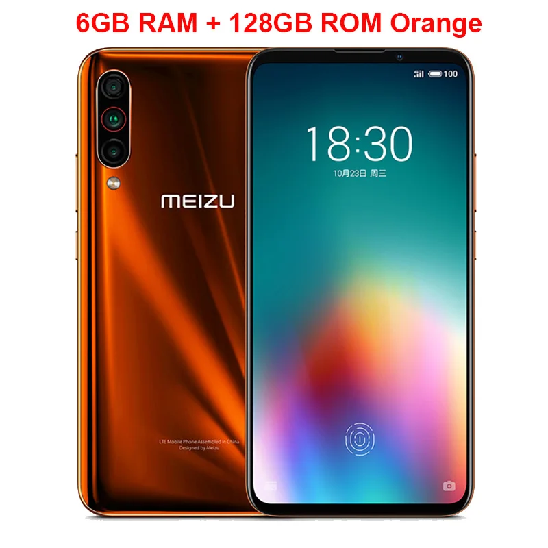Orange 6GB 128GB Meizu 16T мобильный телефон, 6,5 дюймов, 6 ГБ ОЗУ, 128 Гб ПЗУ, Восьмиядерный процессор Snapdragon 855, Android 9,0, тройная камера, 4500 мАч, Samrtphone - Цвет: Orange 6GB 128GB