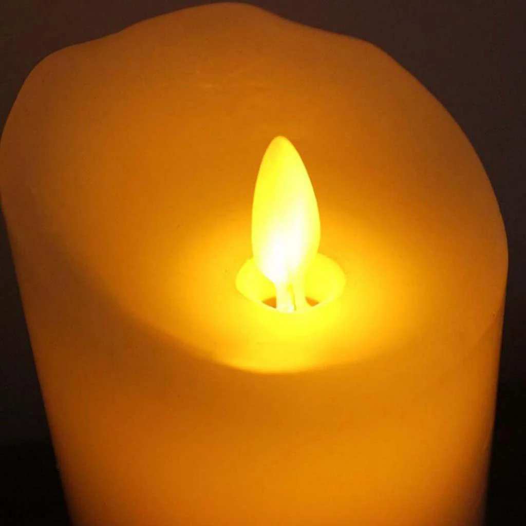 

1Pcs Flameless Wax LED Flickering Candles Dancing Battery Mood Lights