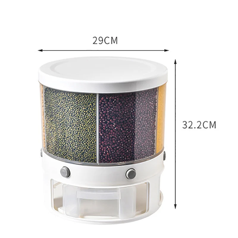 

Rotary Sorting Grain Storage Box, Rotating Rice Bucket, Household Kitchen Sealed Tank, Dry Goods Snack Storage Tank