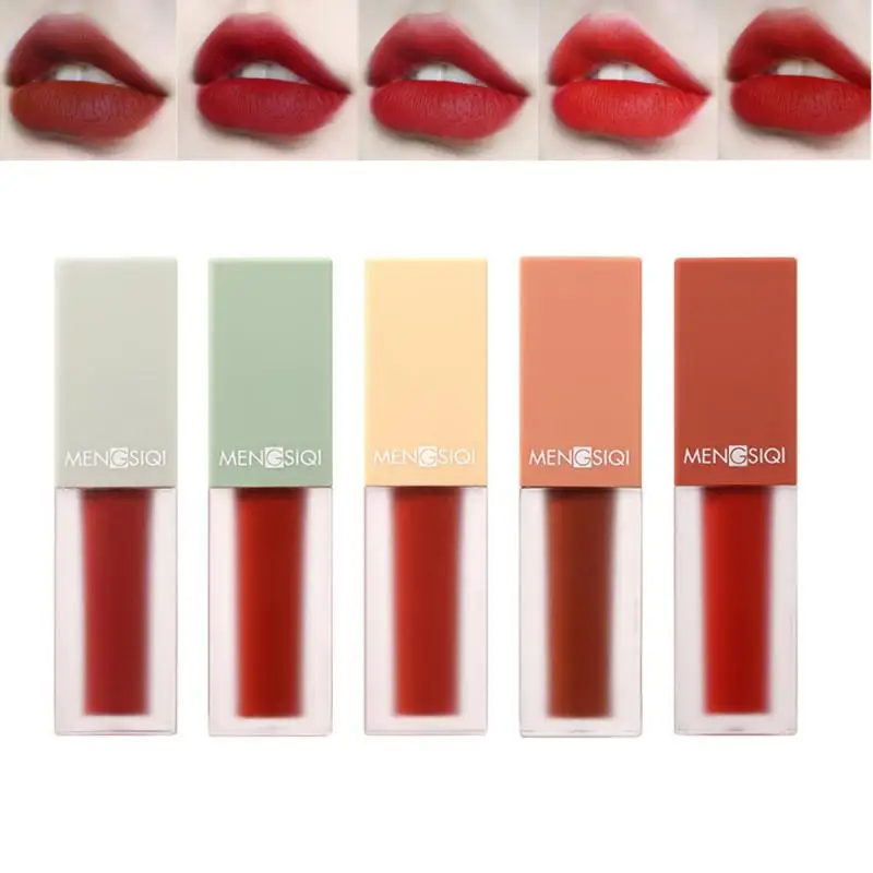 Бархатный туманный глянцевый матовый стойкий Макияж для губ блеск пять палочек