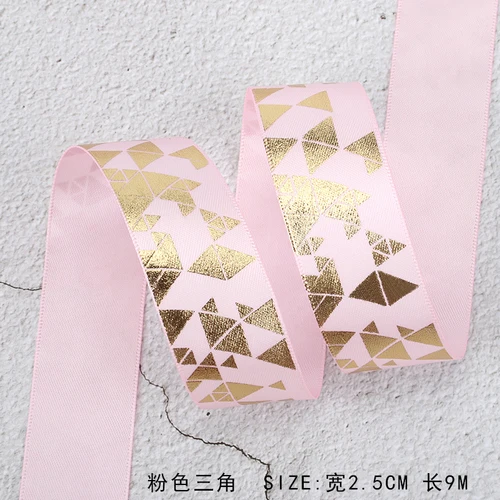 2.5cm pink Белая лента для горячего тиснения из серебряной фольги с принтом в виде корсажной ленты, подарочная упаковка, свадебные аксессуары, ручная работа, галстук, цветочный галстук, материал - Цвет: 2.5cm pink