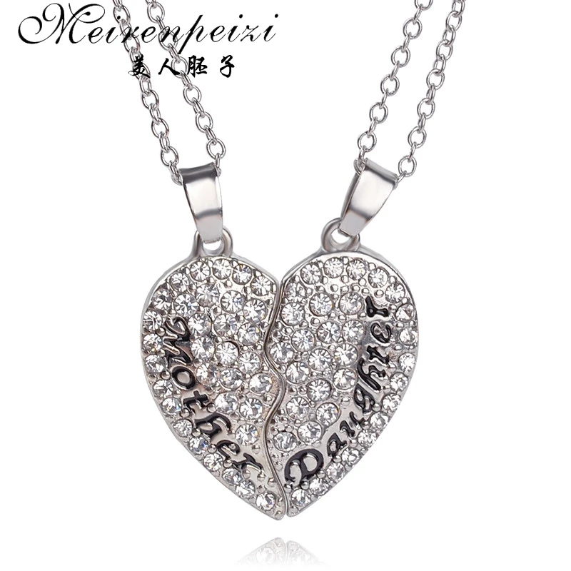 2 шт./компл. серебряное ожерелье в форме сердца любовь между мамой и дочерью это