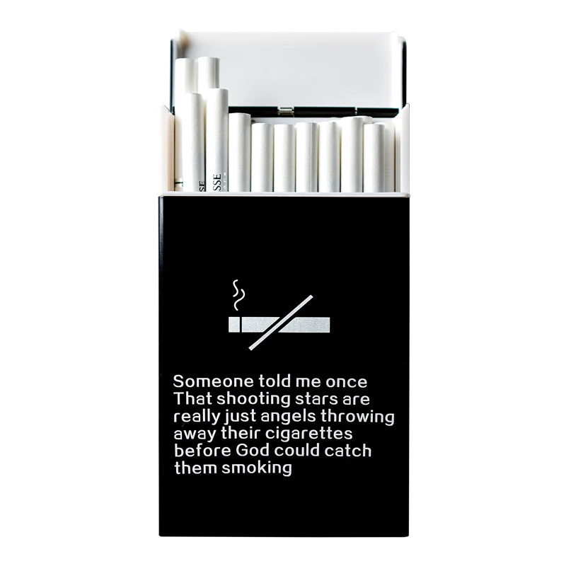Женский футляр для сигарет чехол цитаты подарок женщин тонкий 20 Sticks алюминиевый