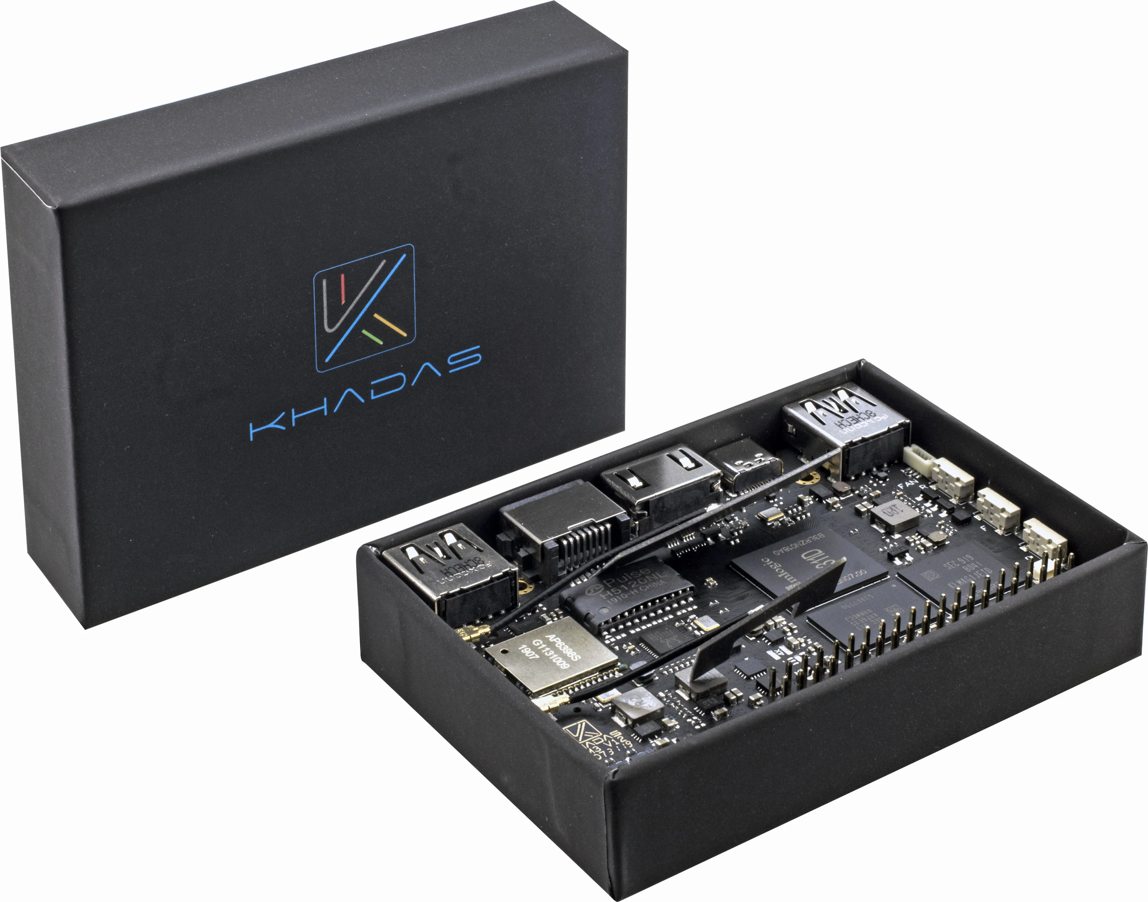 Vim3 Pro Самый мощный одноплатный компьютер с 4 Гб LPDDR4/4X+ 32 ГБ EMMC и 5,0 NPU Khadas VIM3 Pro демонстрационная плата - Комплект: Vim3 Pro
