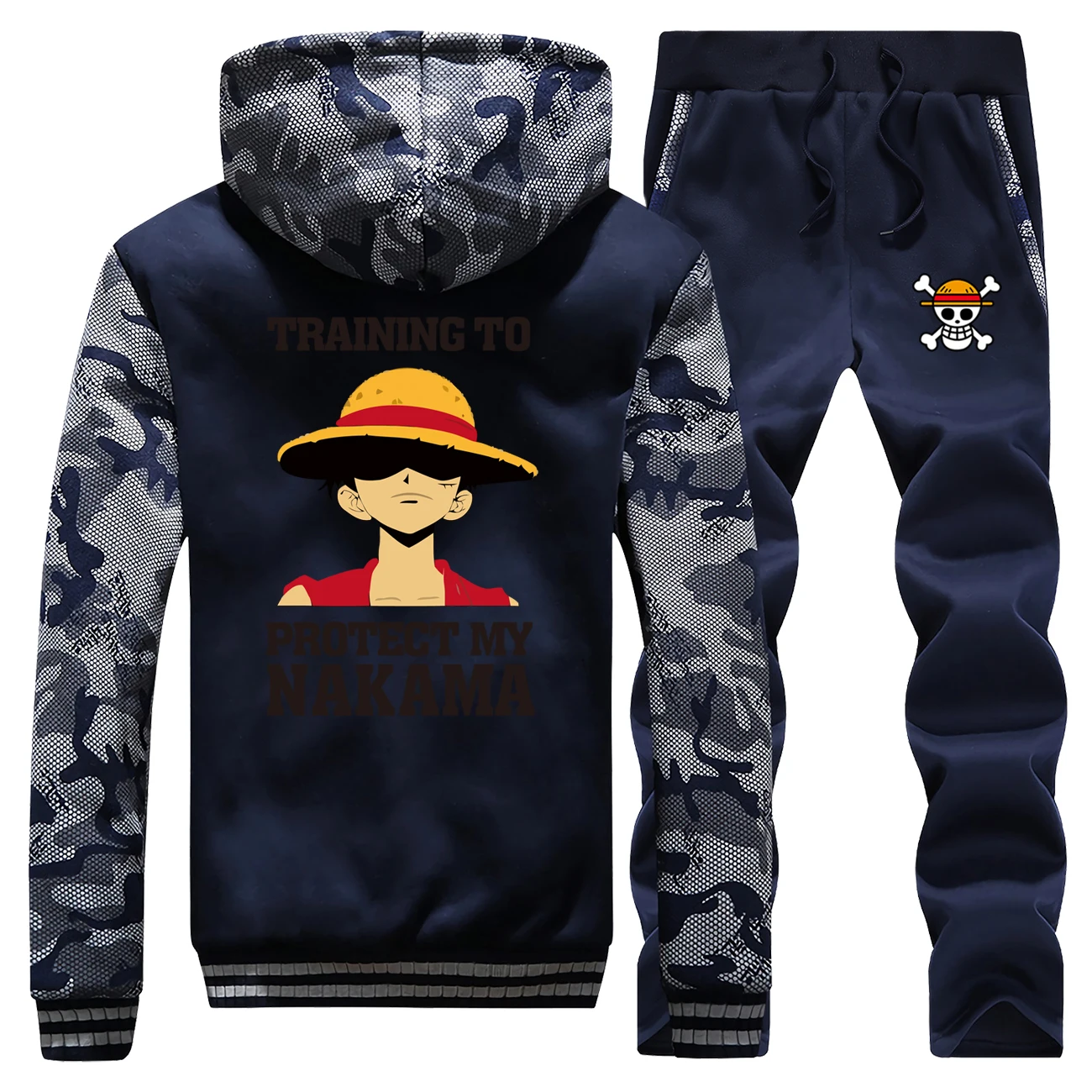Один Кусок Луффи толстовки брюки набор мужчин Япония Аниме спортивный костюм