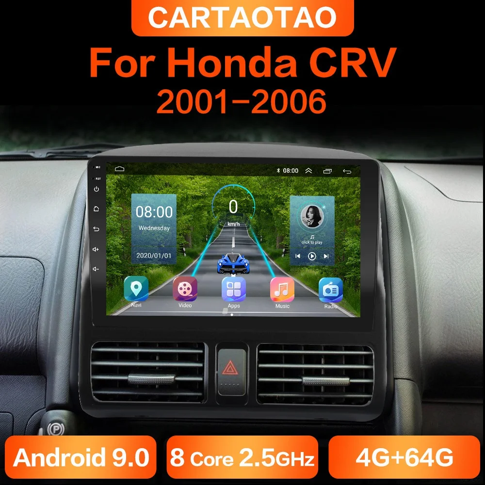 4G+64G DSP Андроид 9.0 Автомобильная радиостанция GPS RDS мультимедиа-плеер для Honda CRV 2 2001 2002 2003-2006 2din автомобиля БЕЗ DVD.