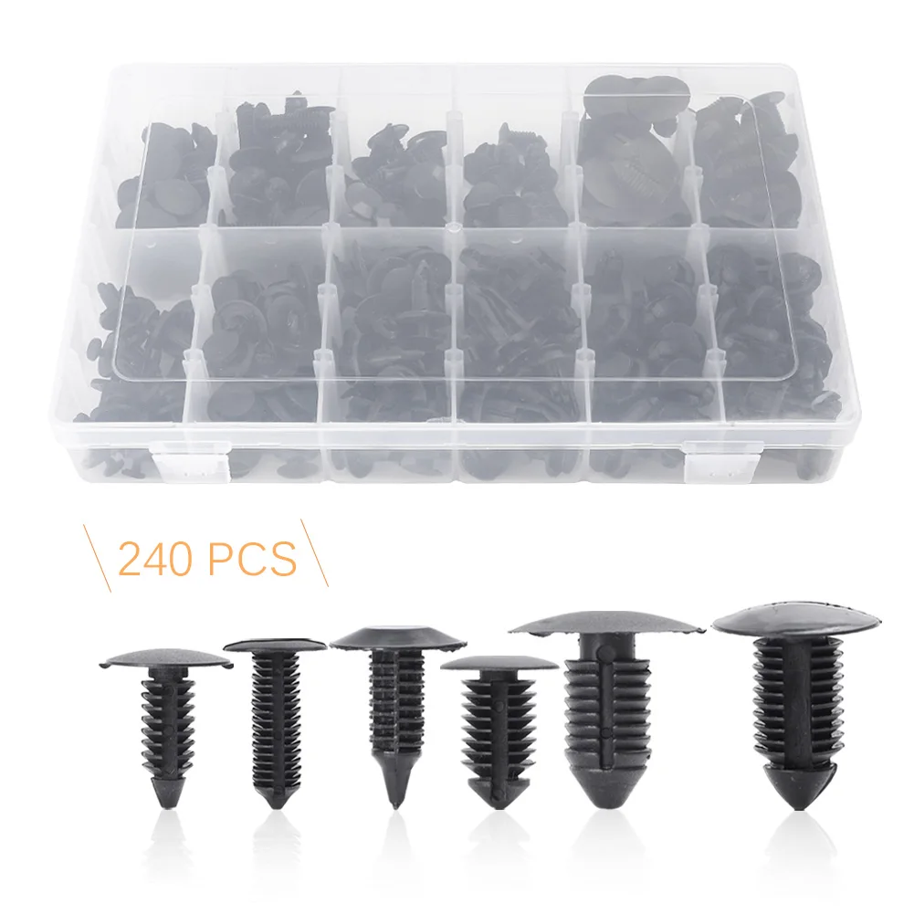 

12 размеров, 240 шт., автомобильный фиксатор, штифт, заклепка, клипса, отделка панели, литье для Honda Toyota Ford