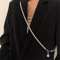 statement pearls long necklace for women personality chains big pendant collares jewelry