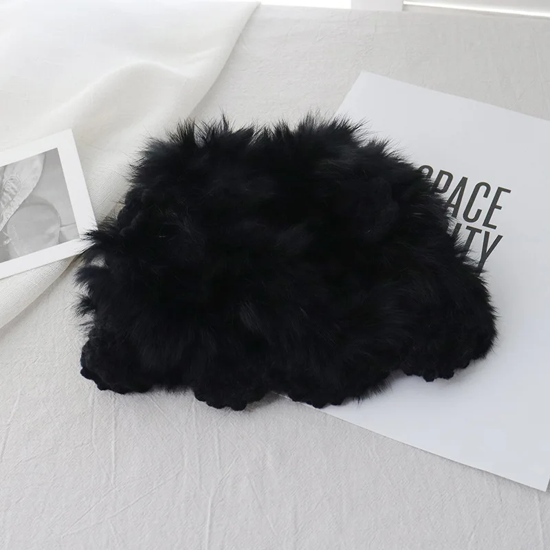 

Sweet and Lovely Korean Rabbit Fur Hat Female Japanese Autumn and Winter Knitting Handmade Crochet Wool Hat