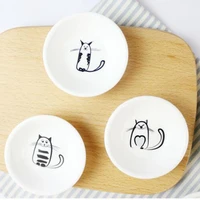 cute cat mini size pigments ceramics soy dish sauce vinegar jams marmalade dishes kitchen small plate tableware novelty gift set
