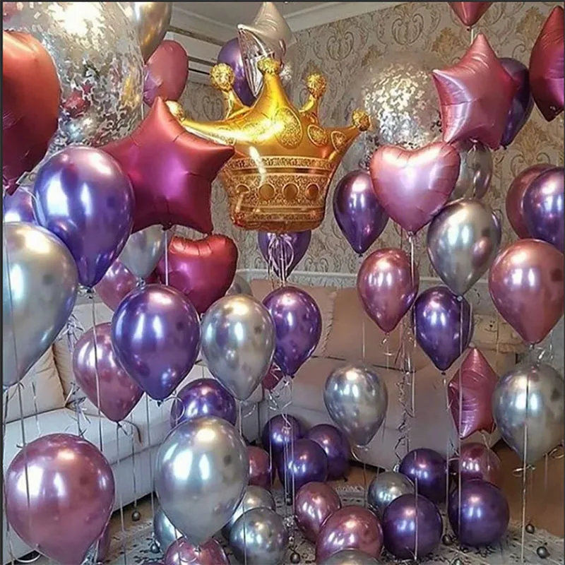 Шары большие золотые из фольги с короной для детей и взрослых латексные