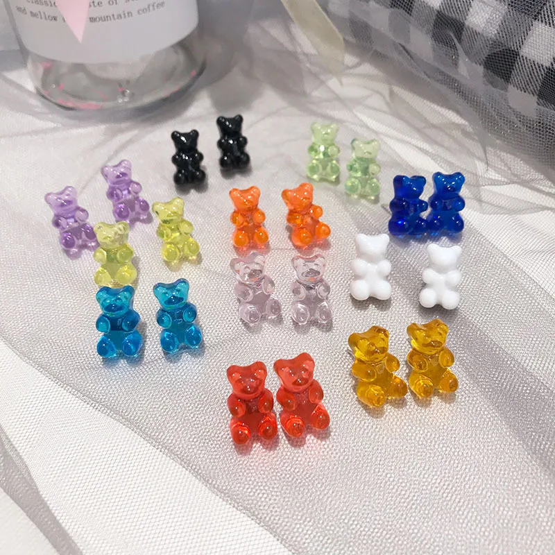 HZ Новинка милая Цветная Акриловая заколка для волос Gummy Bear заколки для волос аксессуары для волос для женщин девочек детей