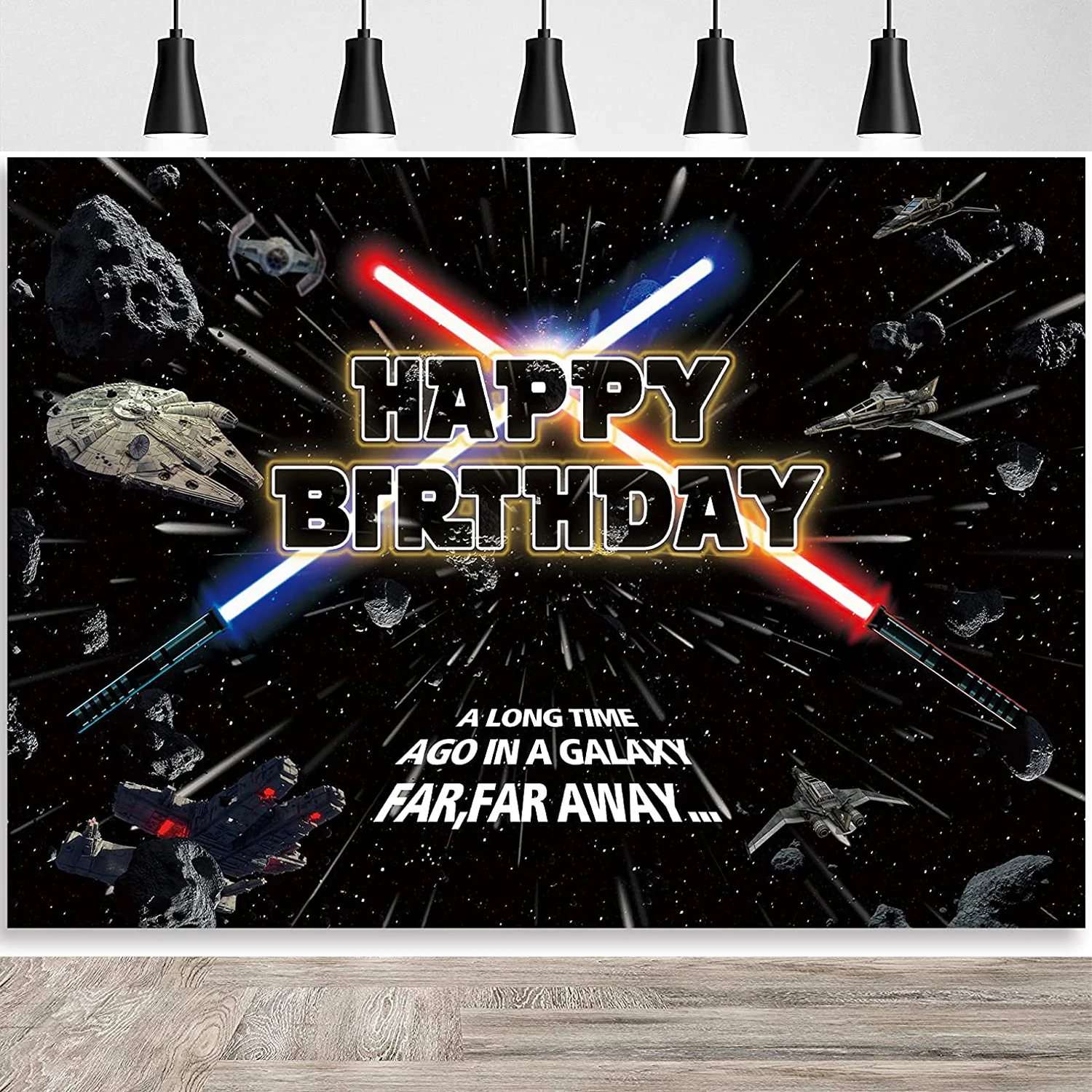 Фон для фотосъемки с изображением звезд черного неба Вселенной войн синего и