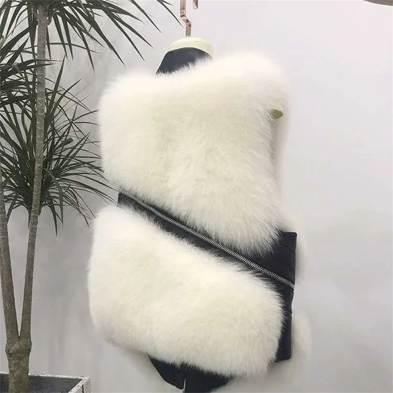 High Quality Fur Vest Jacket Women 2021 Winter New Korean Imitation Fox Fur Waistcoat Short Fur Vest Female Vestcoat sleeveless