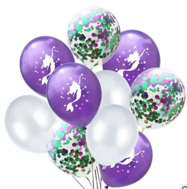 

12inch Mermaid Latex Balloons Sequins Confetti Ballon Happy Brithday Decoration Wedding Ballons Anniversaire Party Supplies