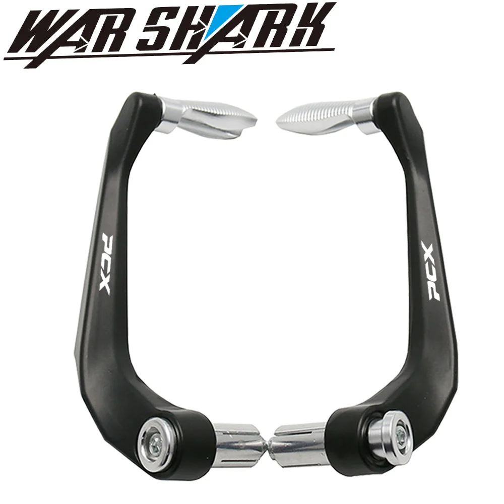 For HONDA PCX 125 PCX125 PCX150 PCX 150 Motorcycle 7/8" 22mm Universal Handlebar Grips Guard Brake Clutch Levers Guard Protector - Цвет: silver  PCX logo