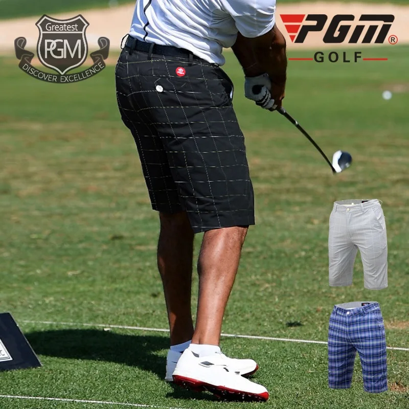 Шорты для гольфа Pgm мужские спортивные шорты в клетку дышащие высокоэластичные с