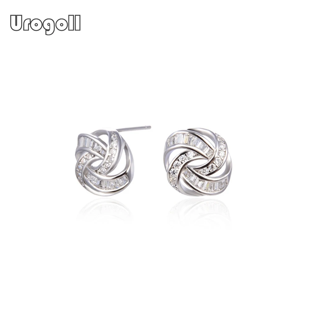 

Noble 925 Sterling Silver Fine Jewelry Stud Earrings Gift For Women Engagement Anniversary Party Noble Earring Jewelry Gifts