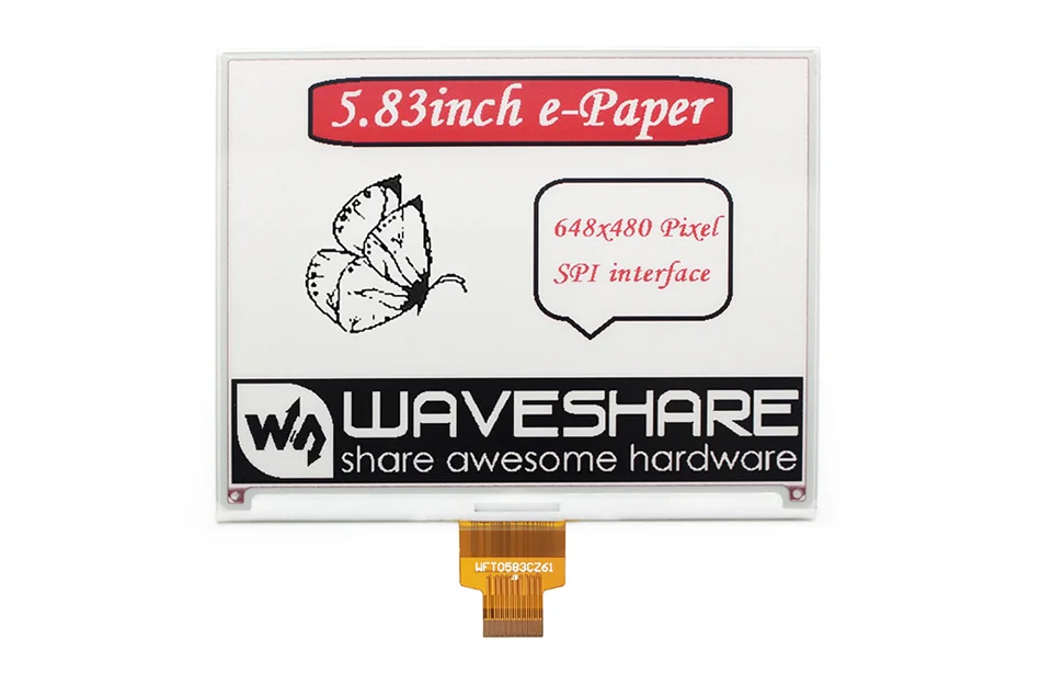 Waveshare 5 83 дюймовый E-Ink сырьевой дисплей красный/черный/белый три цвета e-paper SPI