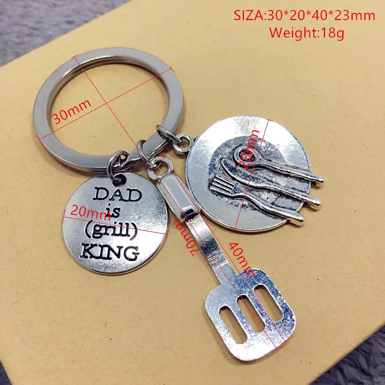 Горячие Ретро столовые приборы Лопата папа гриль король буквенный ярлык Шарм