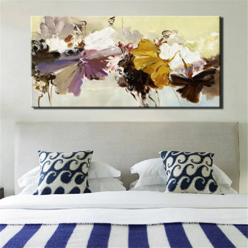70x140cm-modern abstract canvas painting wall art poster hand painted flowers prints on canvas for life house room Decor