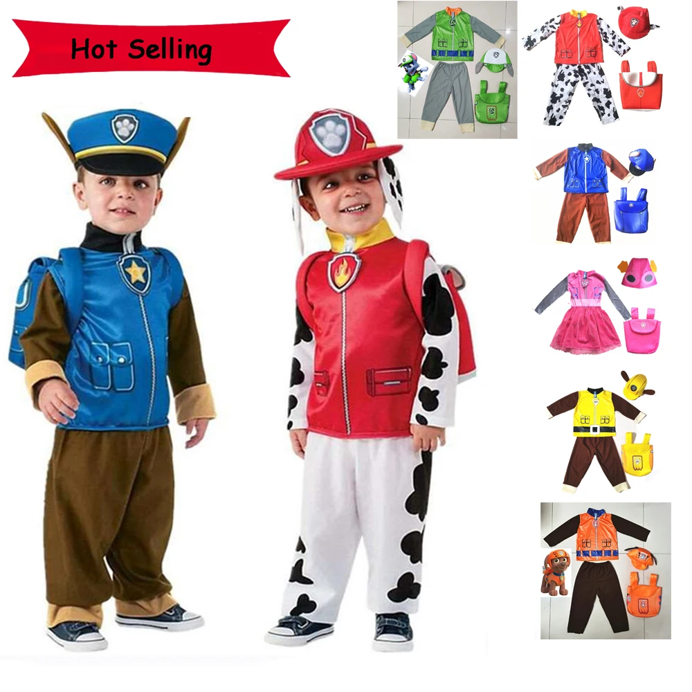 Barking Patrol Costume Kids Boys Girls Birthday Purim Marshall Chase Skye Cosplay Costumes Dog Children Ryder Party Role |