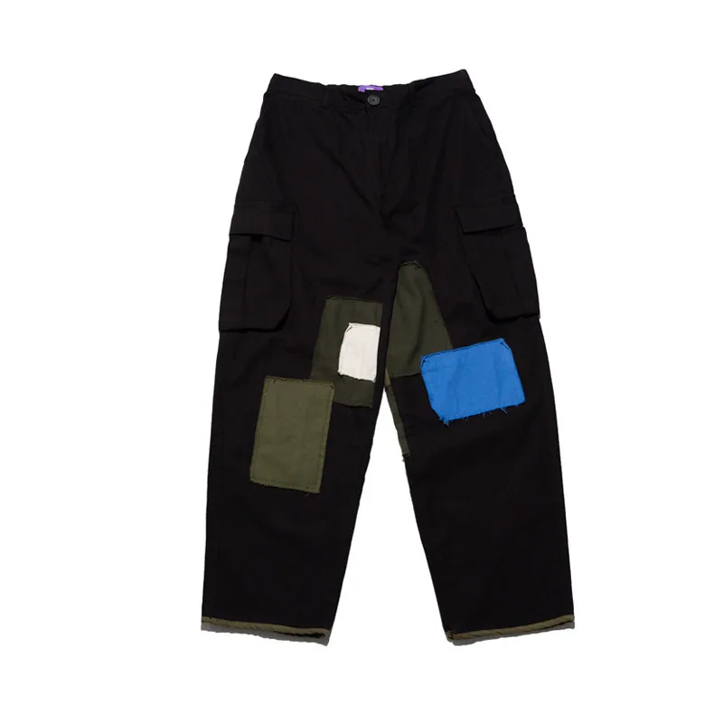 Высокие уличные брюки-карго смешанных цветов мужские осенние 2020 повседневные