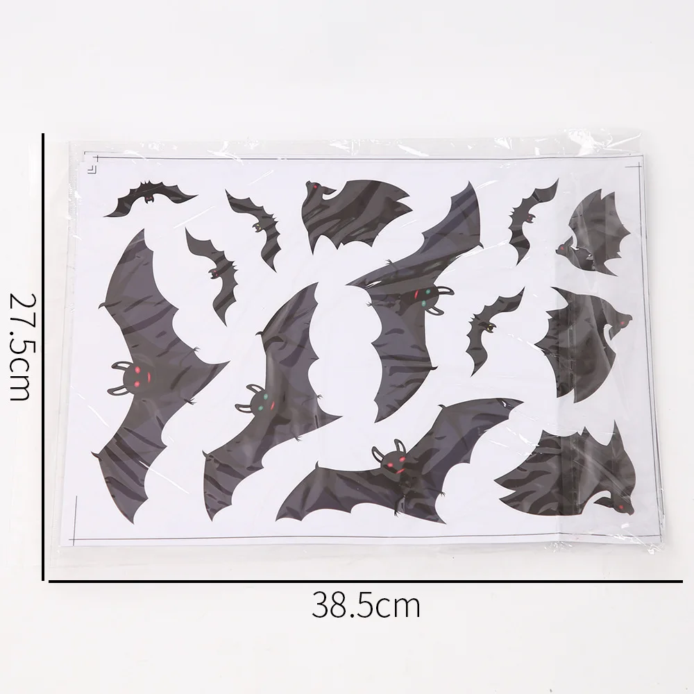 

Halloween Spider Stickers Removable Bat Decal Wall Sticker For Window Background DIY Home Office Theme Party Supples Decoration