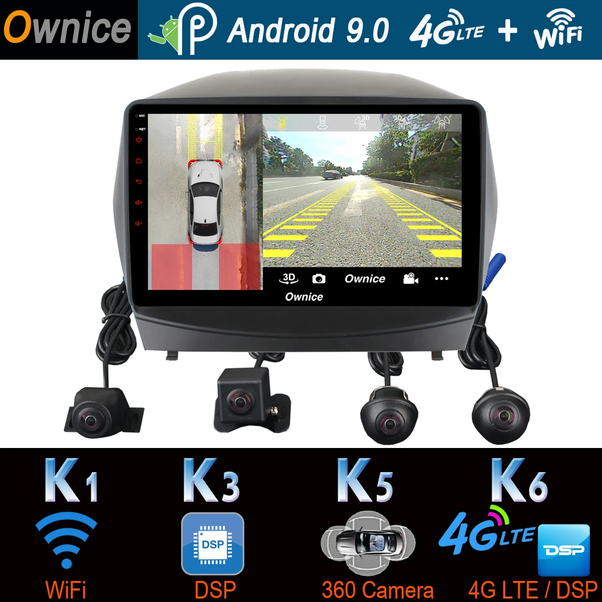 360 ° панорамный 4 × камера Android 9,0 8 ядерный 4G+ 64G gps радио CarPlay SPDIF DSP Автомобильный мультимедийный плеер для hyundai IX35 Tucson 2 LM