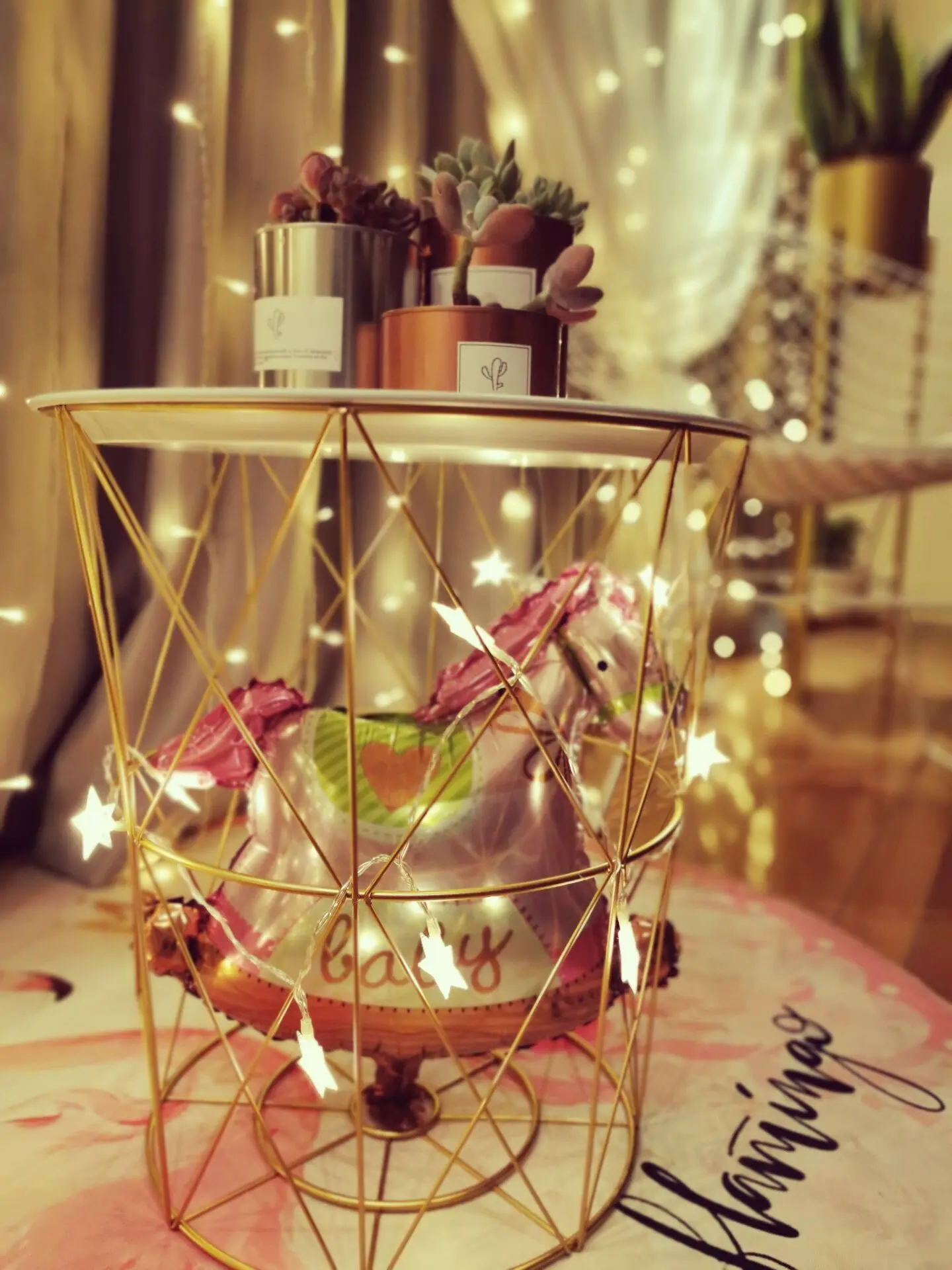 Креативный скандинавский золотой железный металлический журнальный столик