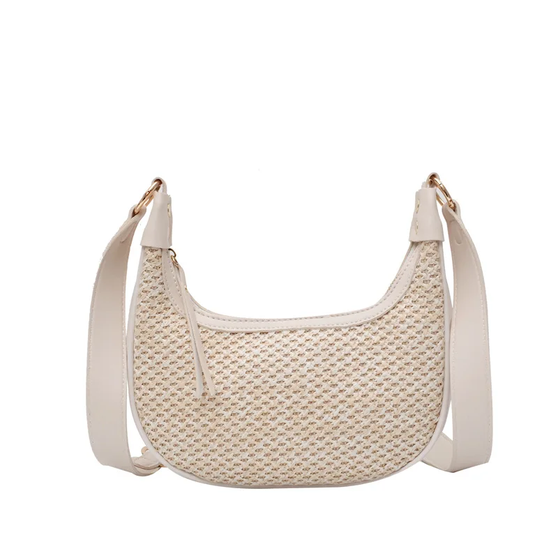 

Women's Bag Women Woven Straw Armpit Bags Vintage Small Shoulder Bags 2021 New Fashion Summer Luxury Handbags For Women