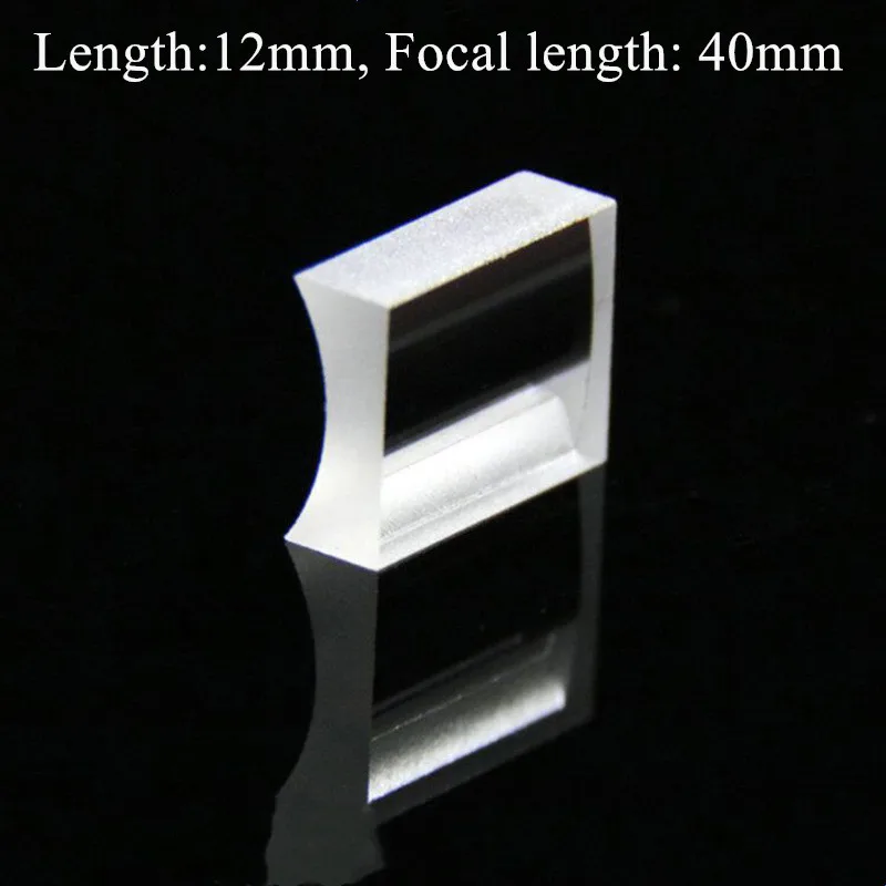 Manufacturers wholesale Optical BK7 Glass 12 MM length Plano-convex Cylindrical Lens with focal length 40 MM for sale