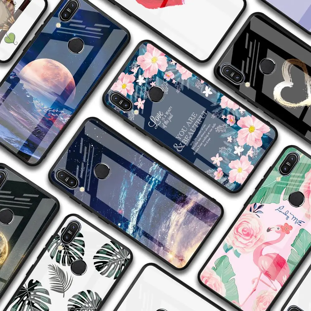 Чехол для ASUS Zenfone Max Pro M1 M2 ZB602KL ZB631KL стеклянный чехол с узором ZB601KL ZB633KL мягкий