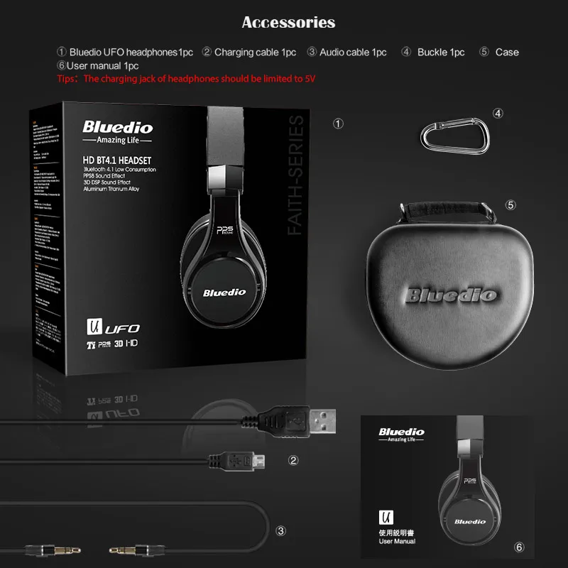 Bluedio U (НЛО) Bluetooth наушники/гарнитура запатентованная 8 драйверы/3D звук/алюминиевый