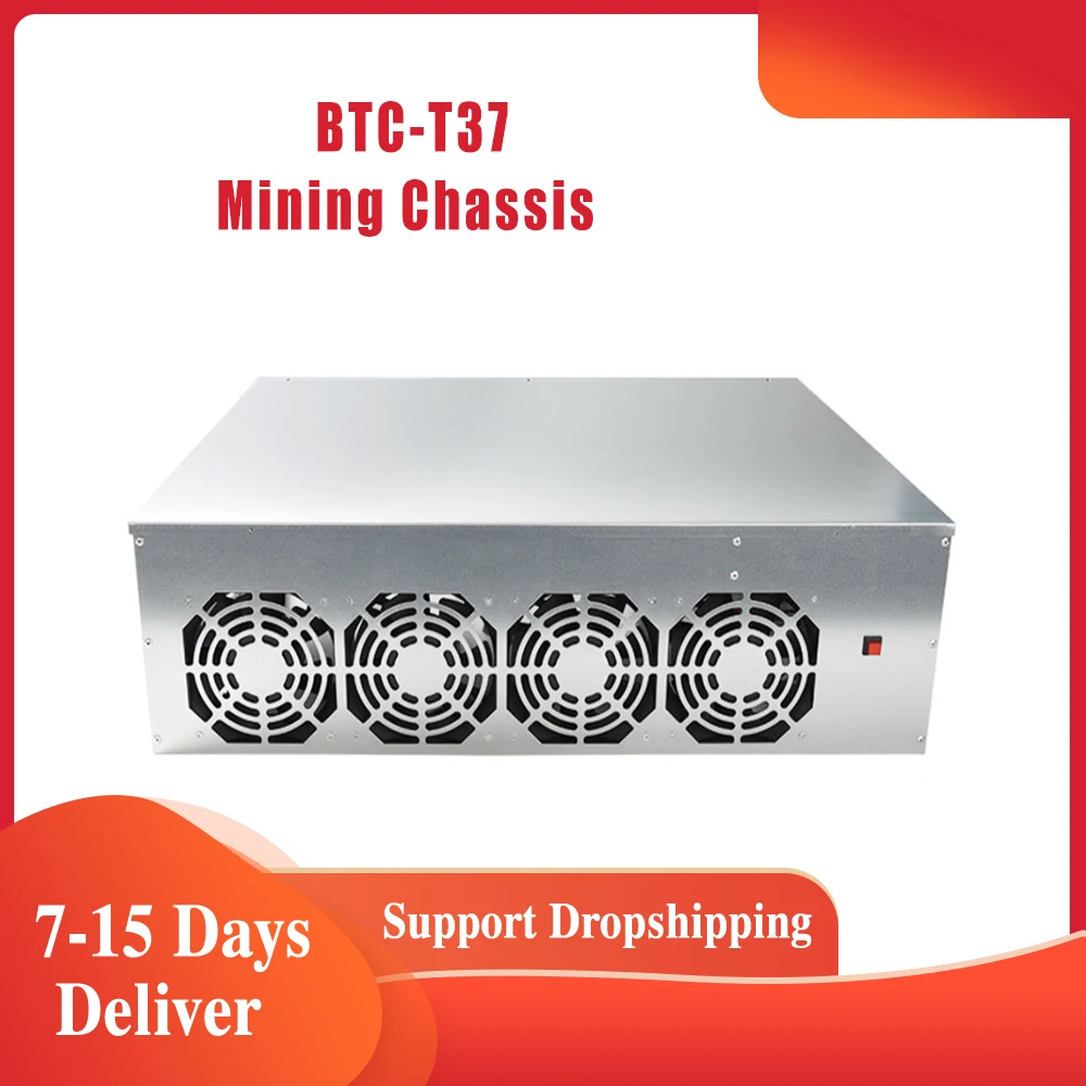 

BTC S37 D37 T37 Mining Case Bitcoin Crypto Miner Chassis 8 GPU Low Power Motherboard with 4 Fan 8GB RAM mSATA SSD Ethereum Miner