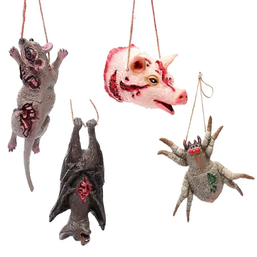 Поддельный жуткий пугающий кровяные животные мышь летучая паук свинья Висячие