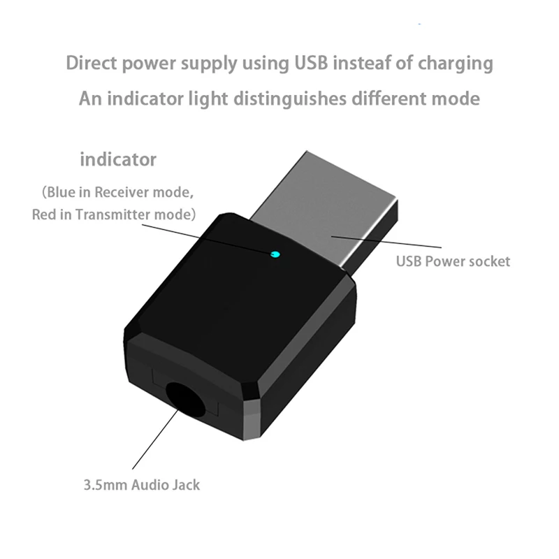 2 в 1 Bluetooth 5 0 аудио приемник передатчик беспроводной адаптер Мини 3 мм AUX Стерео для