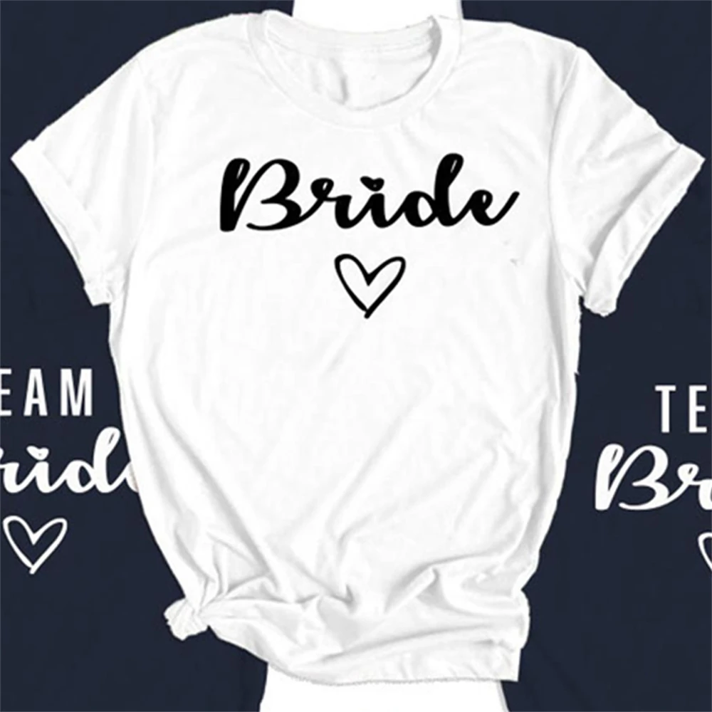 

Bride Girl Bride T-shirt Female T-shirt Women Plus Size Causal Bachelorette Party Shirt Bridal Wedding Team Top Women T-shirts