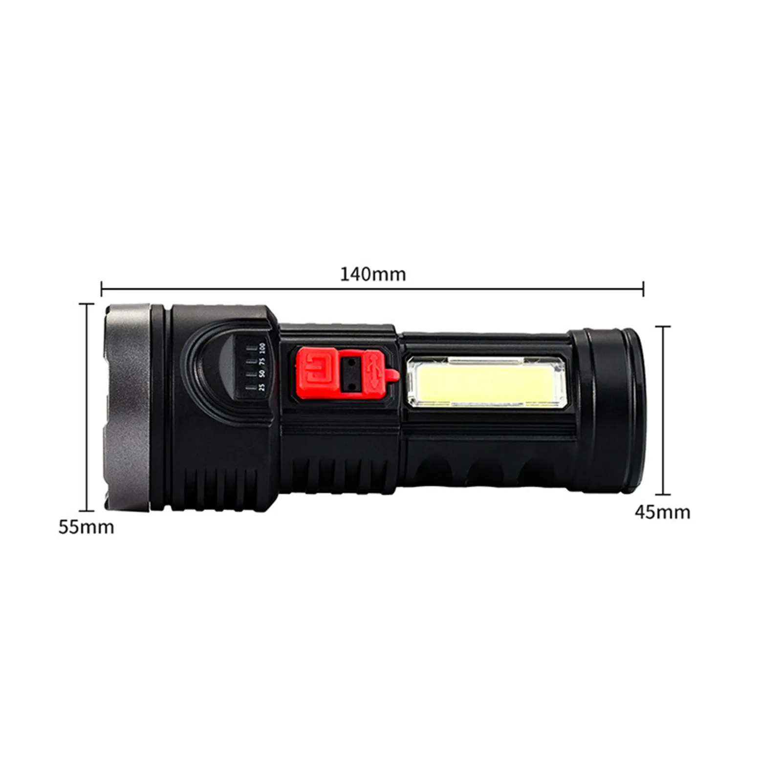

Outdoor Portable Torch LED Flashlight Super Bright Inbuilt 18650 lithium USB Rechargeable XHP50 Lamp Tactical Light Lantern